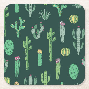 Porta-copo De Papel Quadrado Plantas De Cactus: Vintage Sem Olho De Fundo
