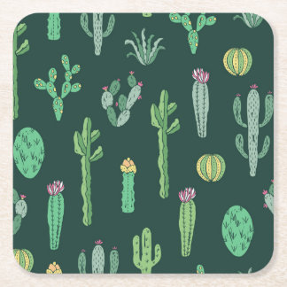 Porta-copo De Papel Quadrado Plantas De Cactus: Vintage Sem Olho De Fundo