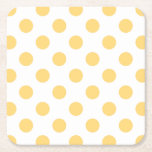Porta-copo De Papel Quadrado Polkadots amarelos<br><div class="desc">Polkadoes amarelos sobre fundo branco</div>
