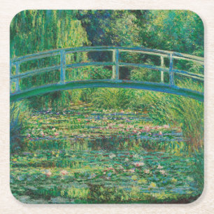 Porta-copo De Papel Quadrado Ponte Japonesa (Water-Lily Pond), Monet