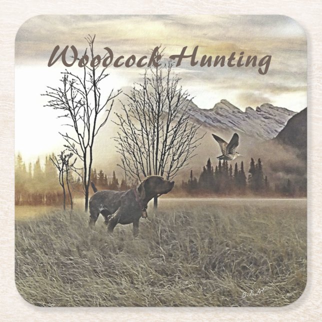 Porta-copo De Papel Quadrado Ponteiros abreviados alemães (Frente)