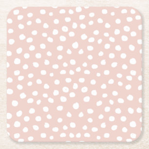 Porta-copo De Papel Quadrado Pontos Selvagens Impressão Animal Esbranquiçado Po