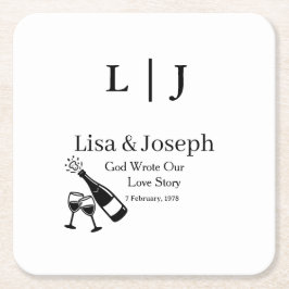 Porta-copo De Papel Quadrado Popping Champagne &Toasting Glasses Party Wedding 