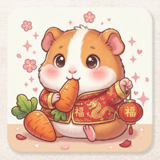 Porta-copo De Papel Quadrado Porquinho-da-índia Kawaii Lanterna do Ano Novo Chi