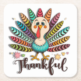 Porta-copo De Papel Quadrado Porta copos agradecida da Turquia