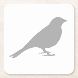 Porta-copo De Papel Quadrado Porta copos cinzenta do pássaro