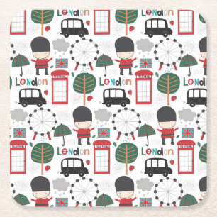 Porta-copo De Papel Quadrado porta copos com tema para Londres Inglaterra