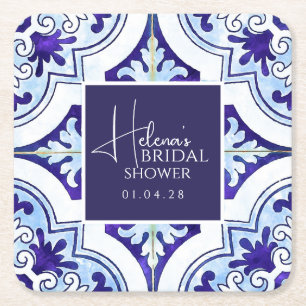 Porta-copo De Papel Quadrado Porta copos da praça Majolica Siciliana - Tema de