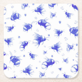 Porta-copo De Papel Quadrado Porta copos de abelhas - Arte Desenhada à Mão, Pre