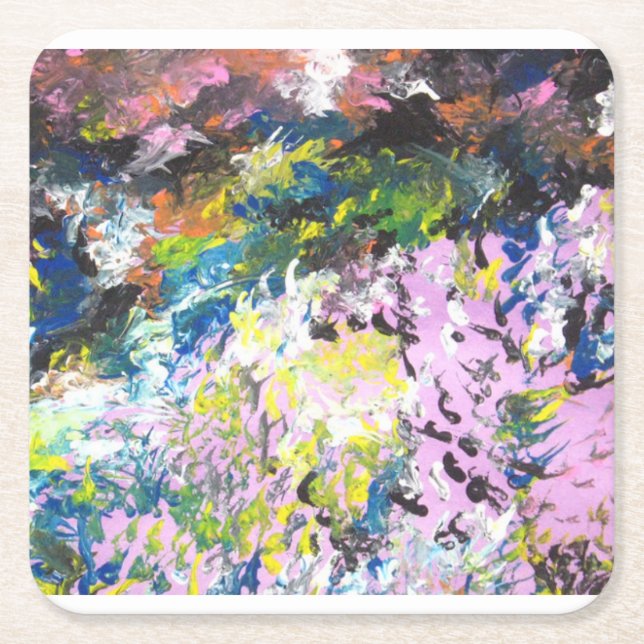 Porta-copo De Papel Quadrado Porta copos de Arte Abstrato (Frente)