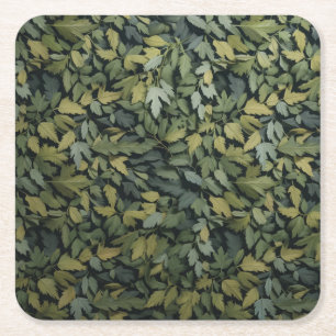 Porta-copo De Papel Quadrado Porta copos de Bebida Verde com Folha de Vidro