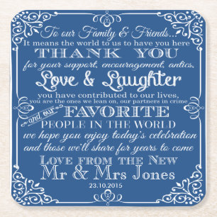 Porta-copo De Papel Quadrado porta copos de casamento personalizada Favor Obrig