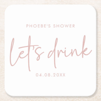 Porta-copo De Papel Quadrado Porta copos de Chá de panela Dusty Pink e White Sc