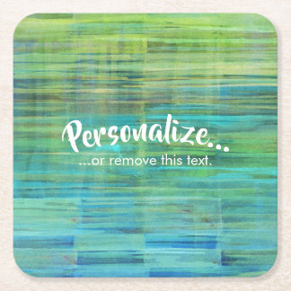 Porta-copo De Papel Quadrado Porta copos de Conselho de pulso | Verde Azul Sedo