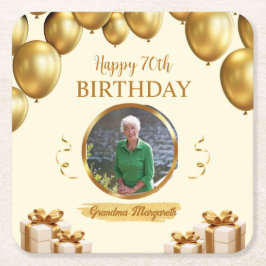 Porta-copo De Papel Quadrado Porta copos De Fotografias Para O Aniversário Do 7