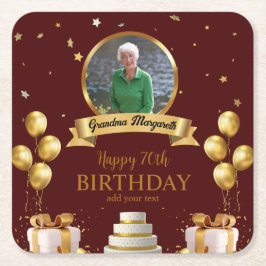 Porta-copo De Papel Quadrado Porta copos De Fotografias Para O Aniversário Do 7