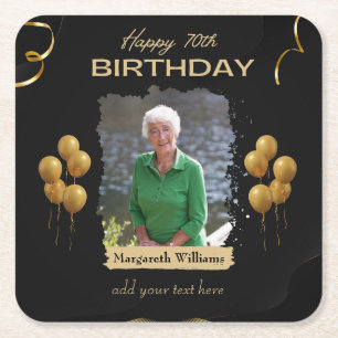 Porta-copo De Papel Quadrado Porta copos De Fotografias Para O Aniversário Do 7