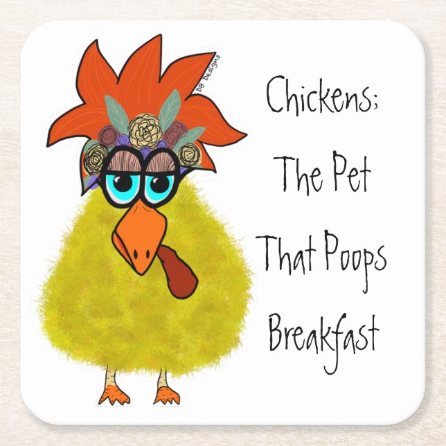 Porta-copo De Papel Quadrado porta copos de frango (Frente)