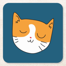 Porta-copo De Papel Quadrado Porta copos de Gato Sonolento
