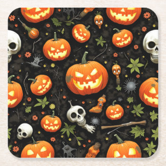 Porta-copo De Papel Quadrado Porta copos de Halloween