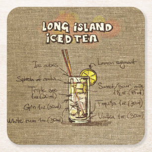 Porta-copo De Papel Quadrado Porta copos de Ice Tea Long Island