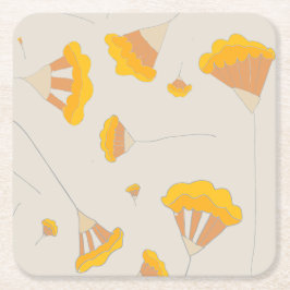 Porta-copo De Papel Quadrado Porta copos de ilustração de flores multicolores
