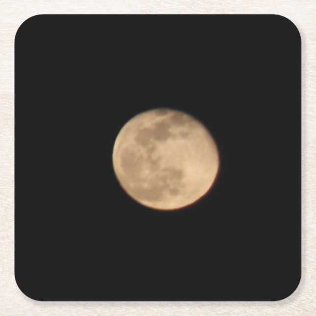 Porta-copo De Papel Quadrado Porta copos de Lua Cheia (Frente)