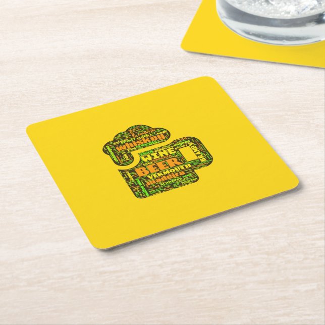 Porta-copo De Papel Quadrado Porta copos de Nuvem do Word (Inclinado)