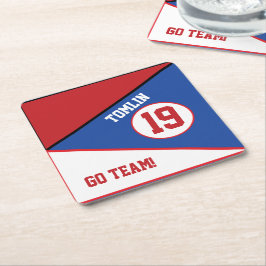 Porta-copo De Papel Quadrado Porta copos de papel azul e vermelho inspirado no 