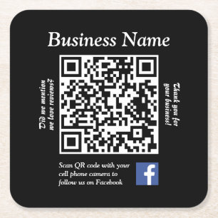 Porta-copo De Papel Quadrado Porta copos de papel com código QR