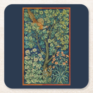 Porta-copo De Papel Quadrado Porta copos DE PAPEL COM WILLIAM MORRIS PHEASANT D