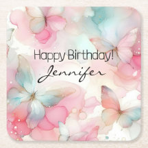 Porta copos de papel da borboleta de festa de aniv