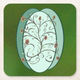 Porta-copo De Papel Quadrado Porta copos de papel da Vinha de outono