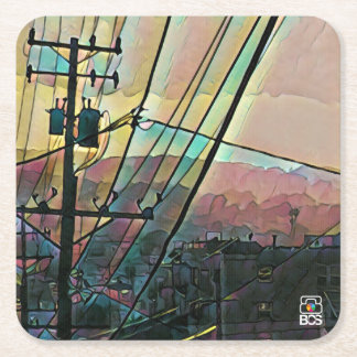 Porta-copo De Papel Quadrado Porta copos de papel das colinas de San Francisco