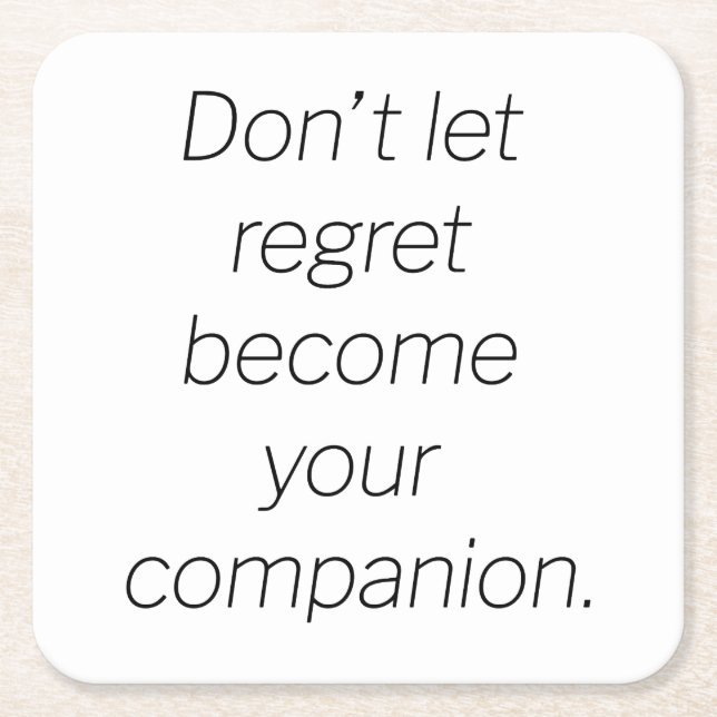 Porta-copo De Papel Quadrado Porta copos de papel de arrependimento (Frente)