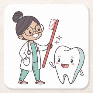 Porta-copo De Papel Quadrado Porta copos de papel de Dental Feliz