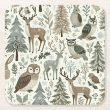 Porta copos de papel de férias de animais de madei