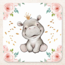 Porta copos de Papel de Hippopotamus, Bebê Bonito
