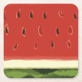 Porta-copo De Papel Quadrado Porta copos de papel de melancia com aquarela verm