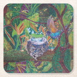Porta-copo De Papel Quadrado Porta copos de papel do Hummingbird