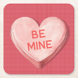 Porta-copo De Papel Quadrado Porta copos de papel do Namorados de coração doce