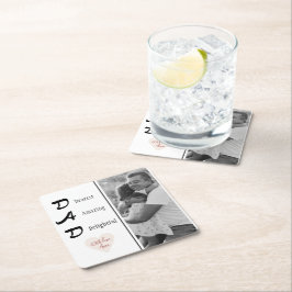 Porta-copo De Papel Quadrado Porta copos de papel fotográfico de Pai personaliz