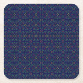 Porta-copo De Papel Quadrado Porta copos de papel geométrico azul