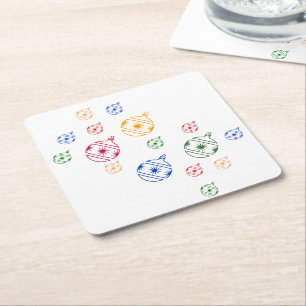 Porta-copo De Papel Quadrado Porta copos de Papel - Ornamentos de Árvore de Na