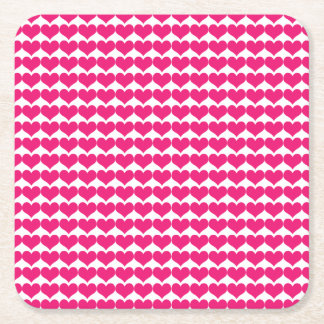 Porta-copo De Papel Quadrado Porta copos de Papel Padrão Corações Cor-de-Rosa