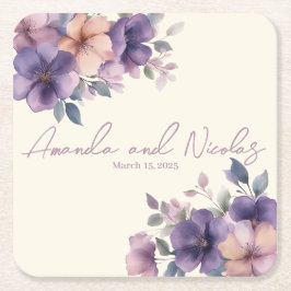 Porta-copo De Papel Quadrado Porta copos de papel para casamentos de flores ros