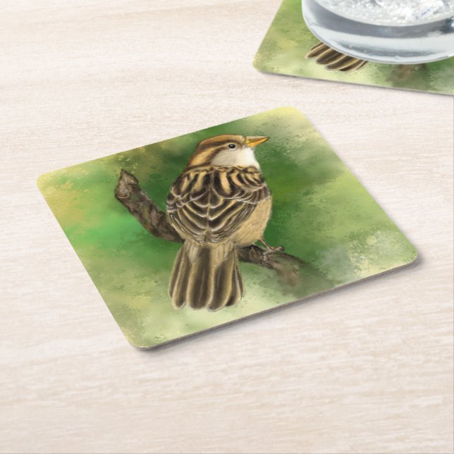 Porta-copo De Papel Quadrado Porta copos de papel para pássaro (Inclinado)