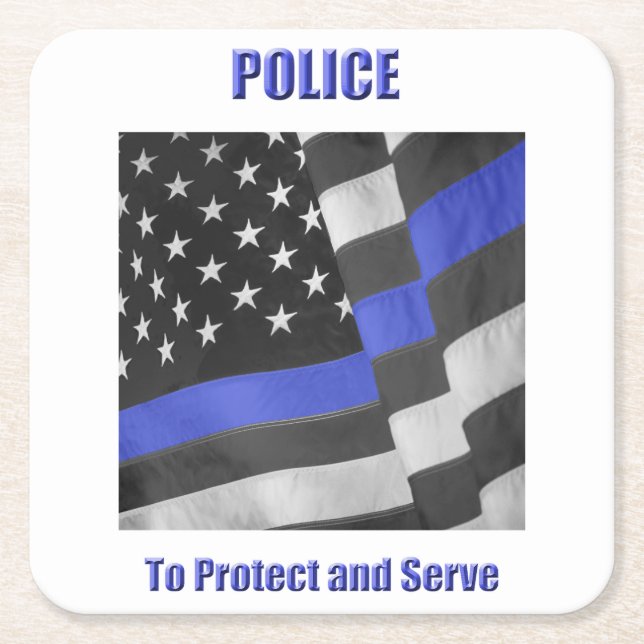 Porta-copo De Papel Quadrado Porta copos de Papel Policial (Frente)