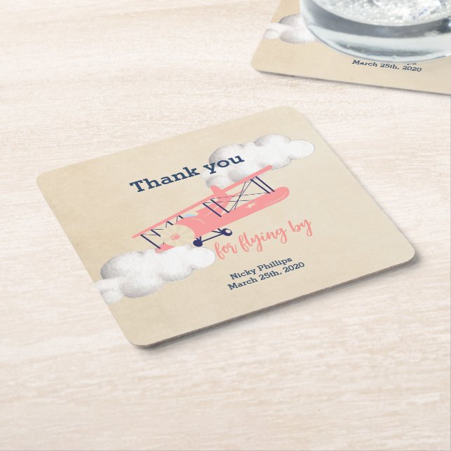 Porta-copo De Papel Quadrado Porta copos de papel quadrada do avião, (Inclinado)