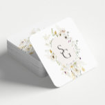Porta-copo De Papel Quadrado Porta copos de Papel Quadrado de Casamento Botânic<br><div class="desc">Estas Portas copos de Papel Quadrado personalizadas da Coleção de Grayson apresentam florais desenhados à mão em tons de marfim, verde-sábio e ouro ao redor das iniciais do casal. Personalize-o com seus detalhes de forma fácil e rápida. Basta pressionar o botão 'personalizar' para reorganizar e formatar o estilo e a...</div>